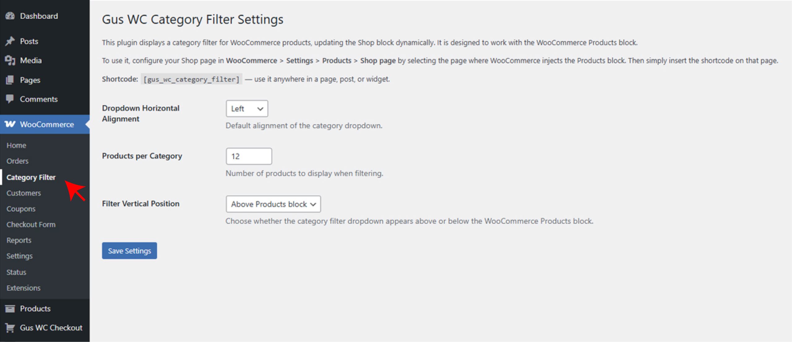 Gus WooCommerce Simple Category Filter - Image 2